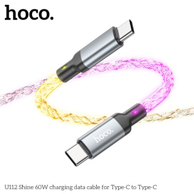 Кабель Type-C to Type-C Hoco U112 Shine 60W